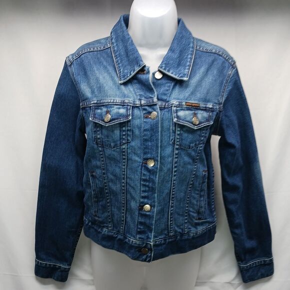 Harley Davidson Y2K Womans Denim Jacket Embroidered V-Twin Back. Womans Large.. - Picture 6 of 16